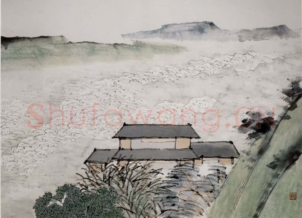 清 虚谷《山水册·云屋积翠》书画作品