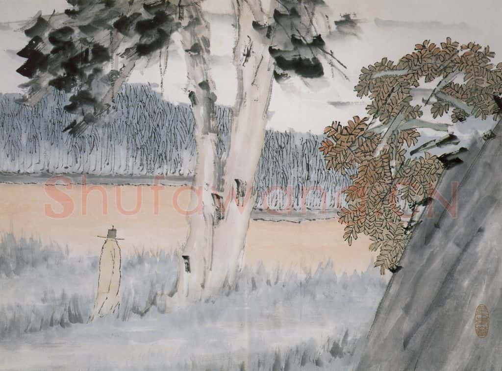 清 虚谷《山水册·叢荫消闲》书画作品