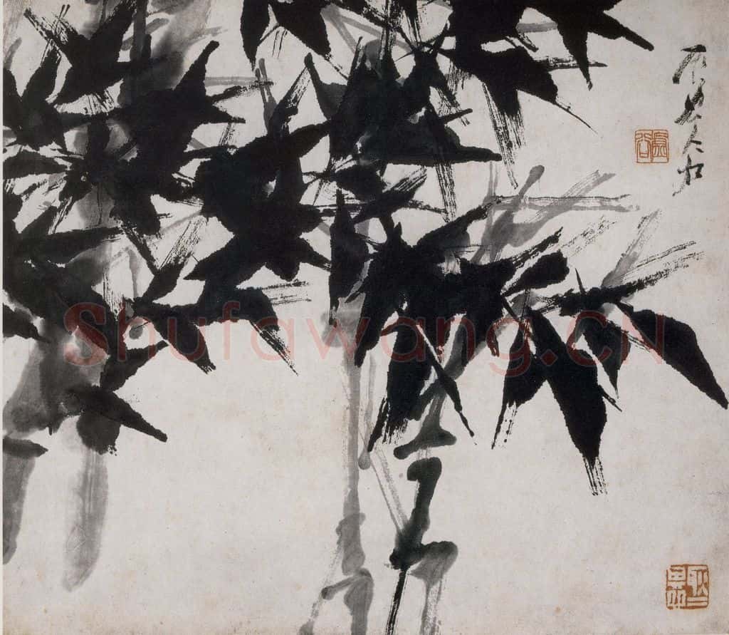 清 虚谷《墨竹》书画作品