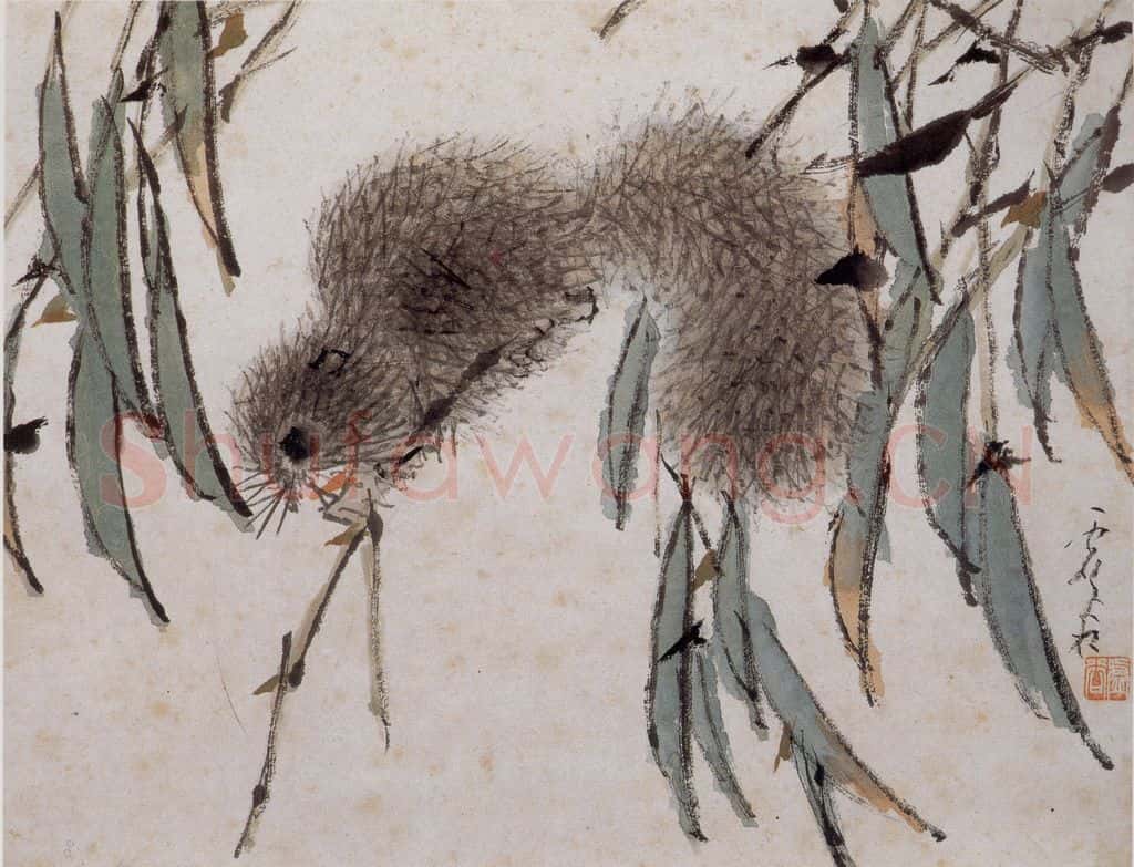 清 虚谷《花鸟水族图册》书画作品