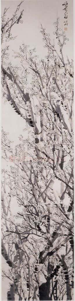 清 虚谷《梅花图轴》书画作品