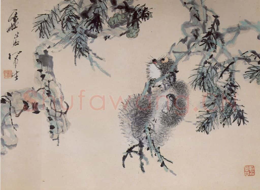 清 虚谷《花卉四段图卷》书画作品