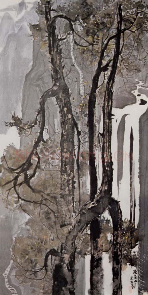 1979年 吴冠中 峨眉山月 书画作品