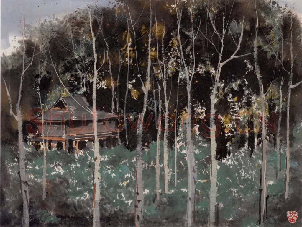 1979年 吴冠中 忆西双版纳 书画作品
