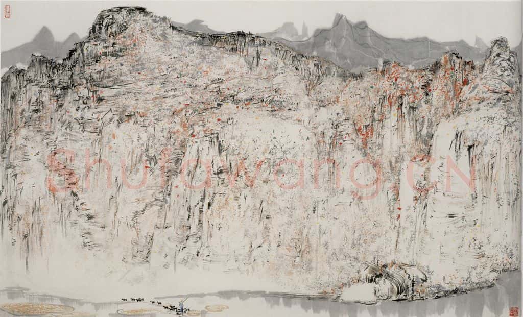 1981年 吴冠中 十渡拒马河 书画作品