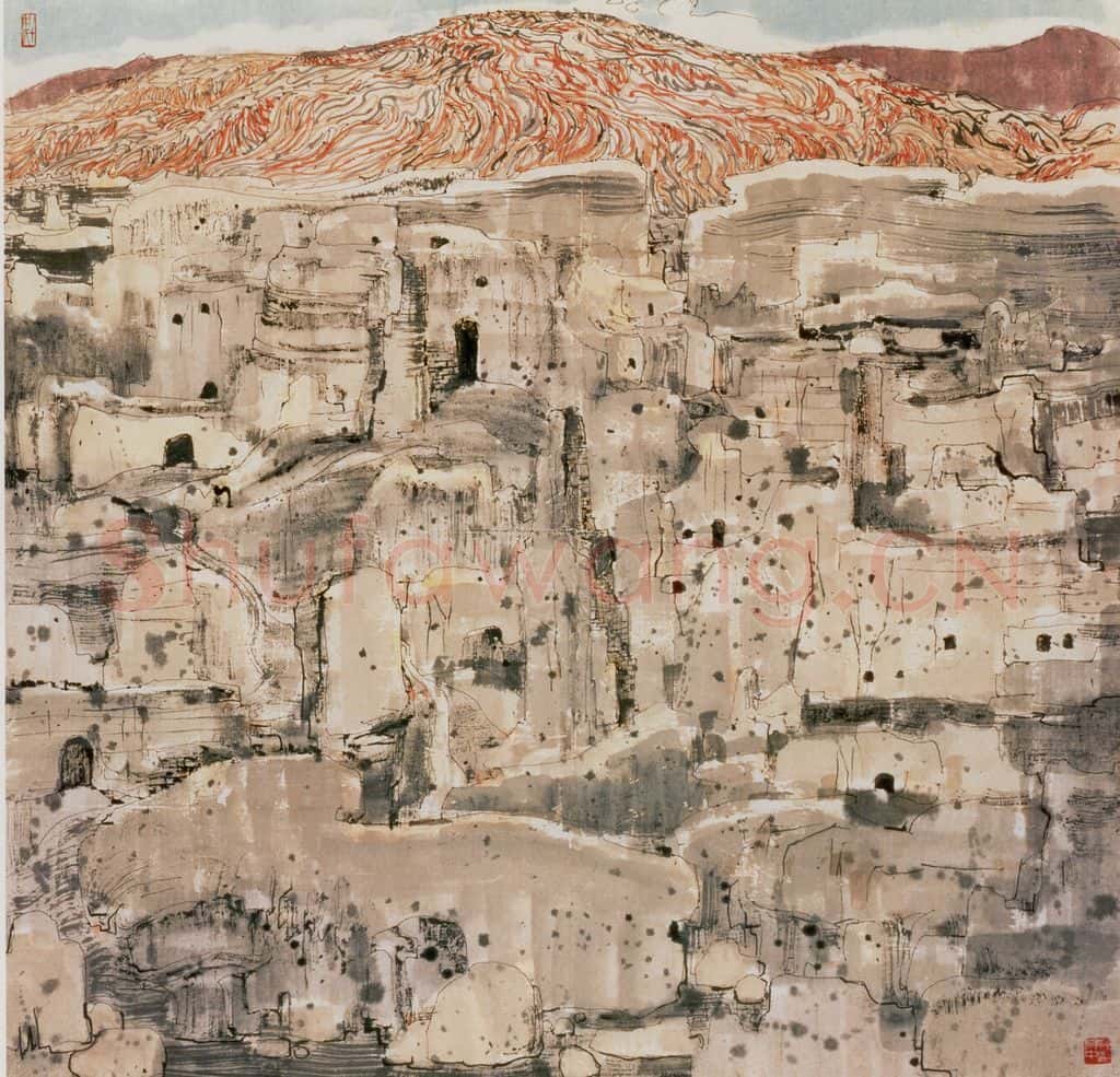 1981年 吴冠中 高昌遗址 书画作品