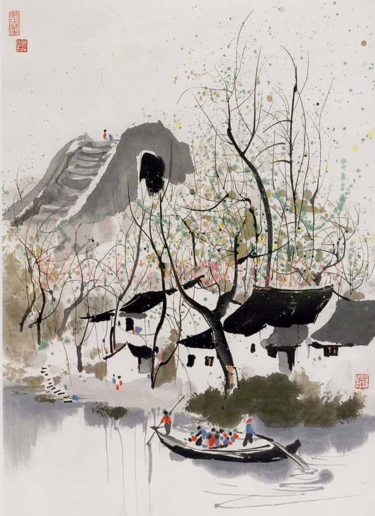 1982年 吴冠中 江南岸 书画作品