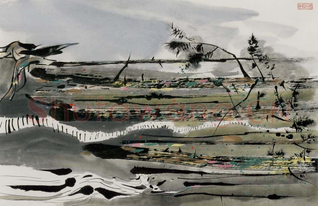 1982年 吴冠中 峨眉山径 书画作品