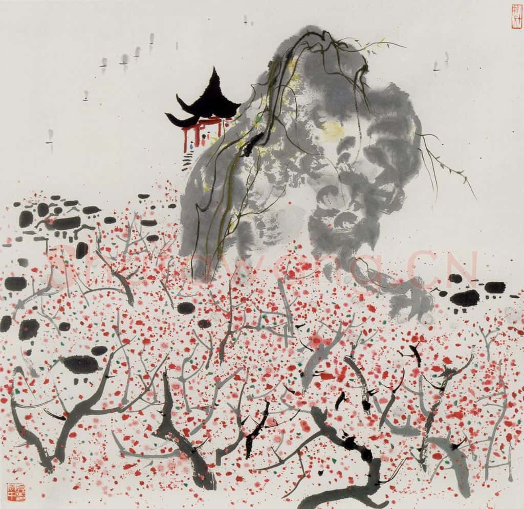 1982年 吴冠中 太湖梅园 书画作品