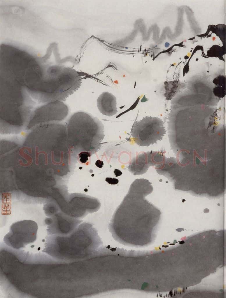 1984年 吴冠中 春雪 书画作品