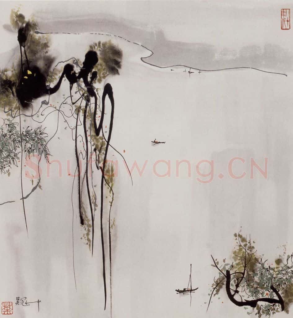 1984年 吴冠中 青衣江 书画作品
