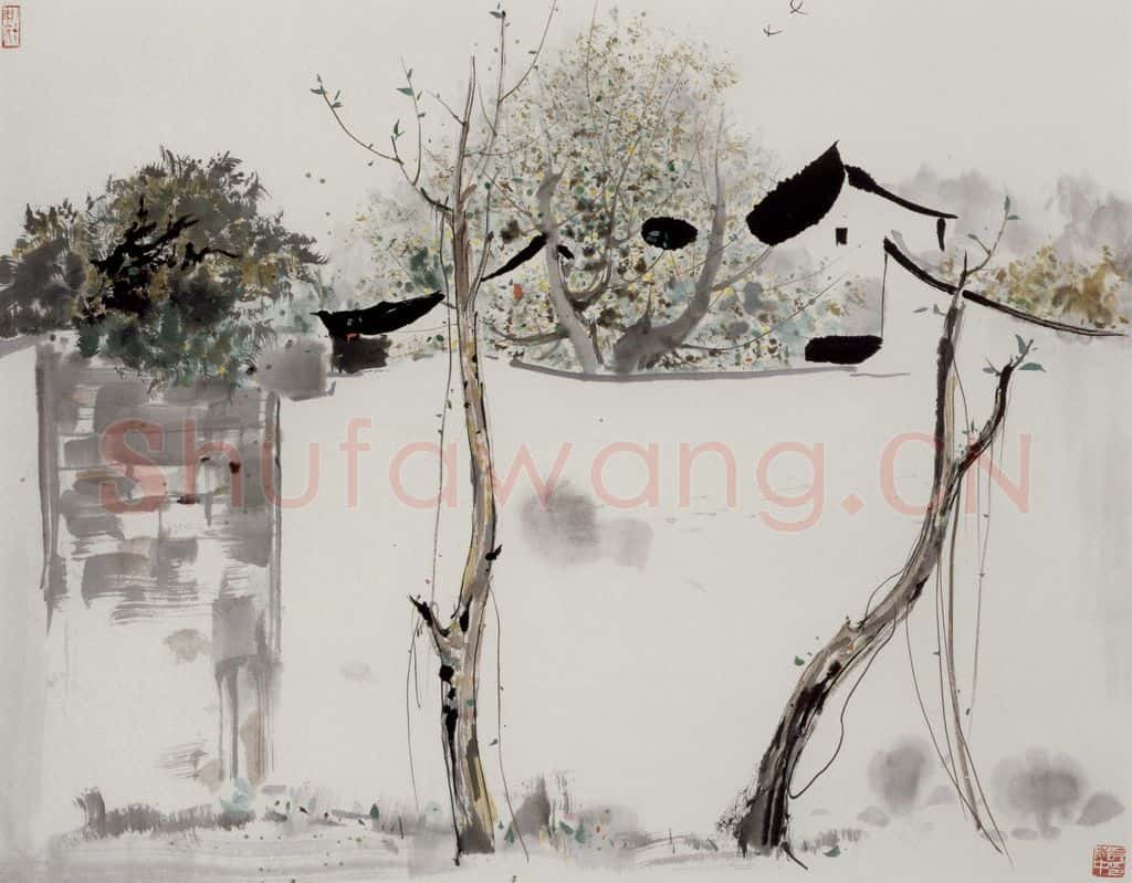 1985年 吴冠中 江南春 书画作品