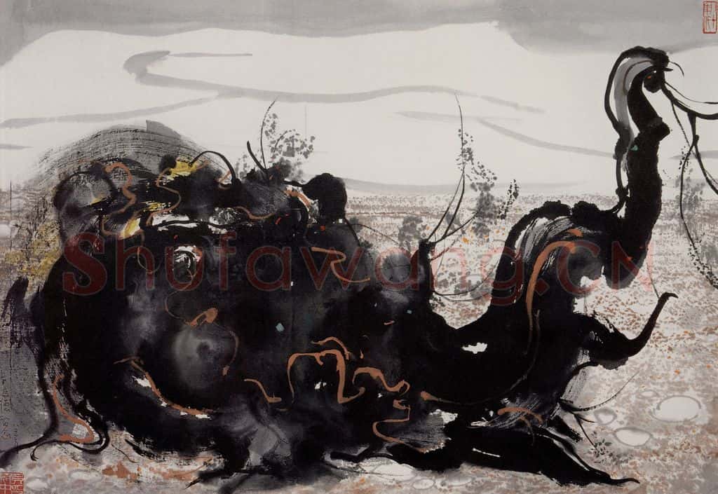 1985年 吴冠中 霸王别姬 书画作品