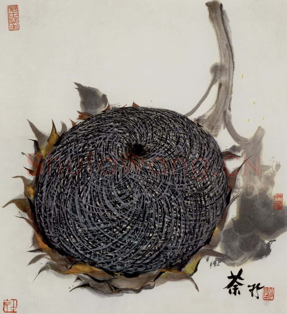 1975年 吴冠中 向日葵 书画作品