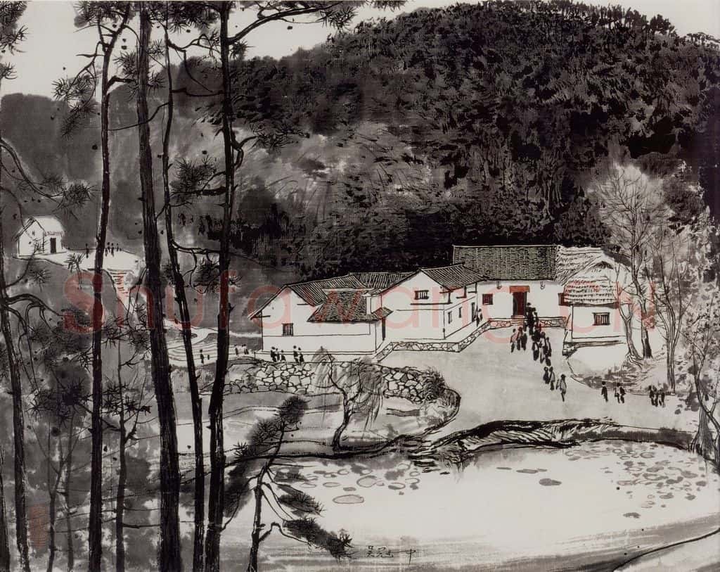 1977年 吴冠中 韶山 书画作品