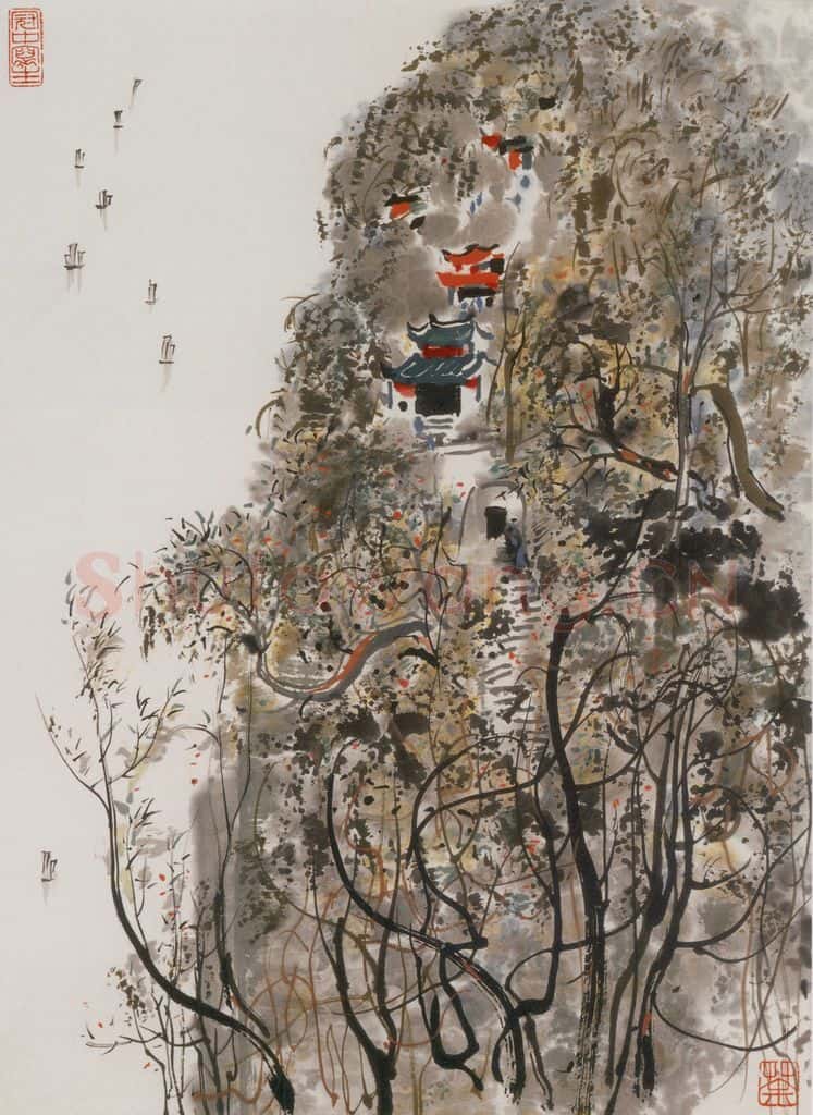 1978年 吴冠中 滇池 书画作品