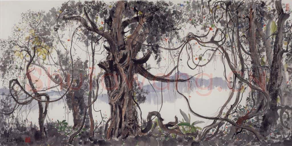 1978年 吴冠中 西双版纳丛林 书画作品