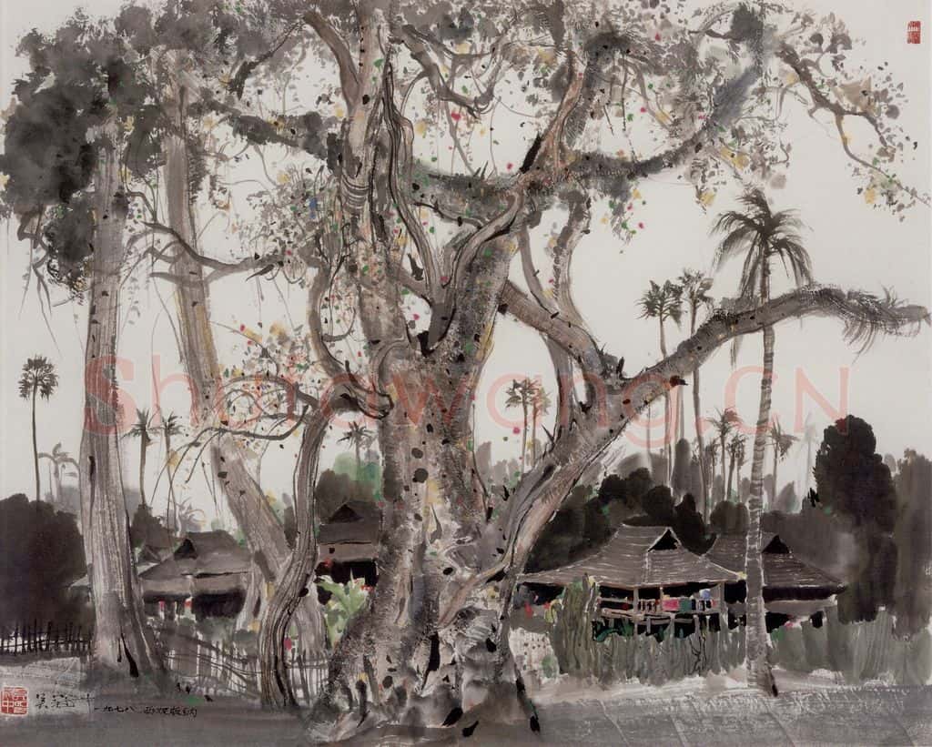 1978年 吴冠中 西双版纳 书画作品