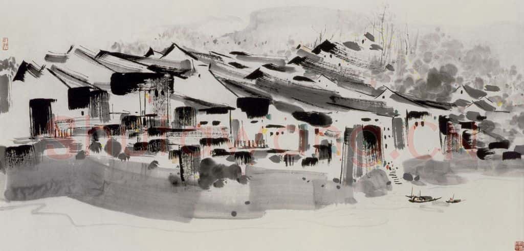 1987年 吴冠中 思蜀 书画作品