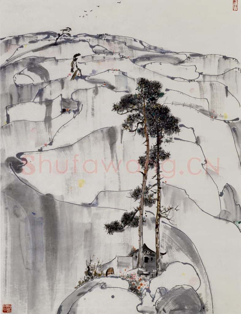 1987年 吴冠中 北武当山 书画作品