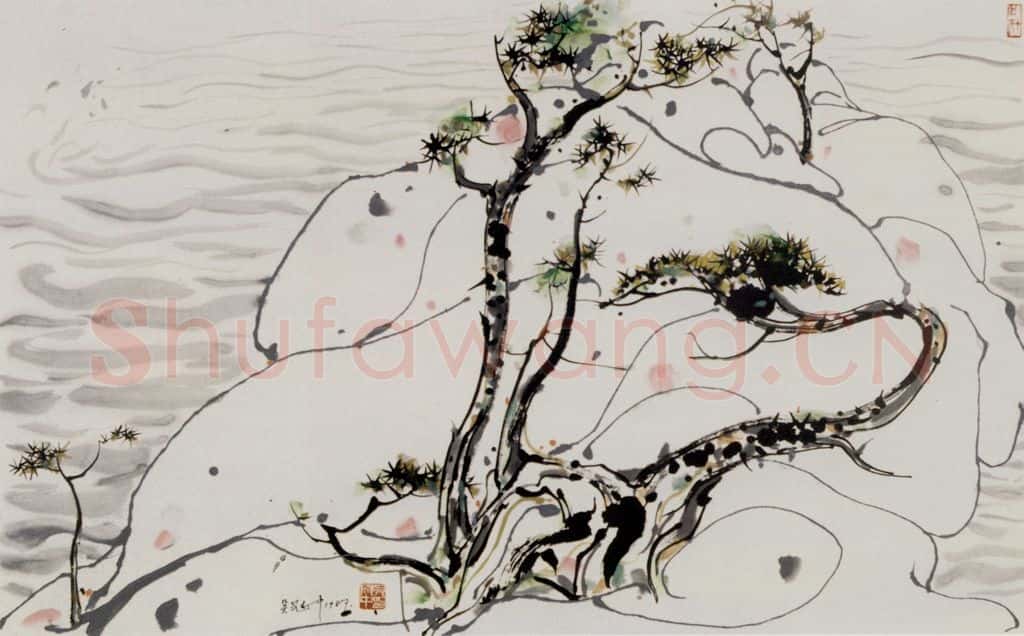 1987年 吴冠中 海风 书画作品