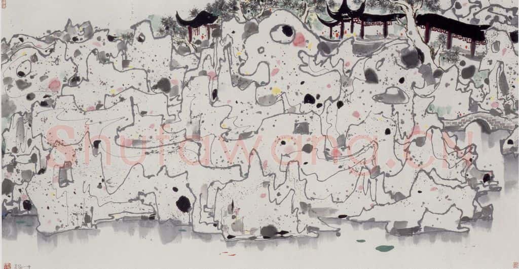 1988年 吴冠中 狮子林(小) 书画作品