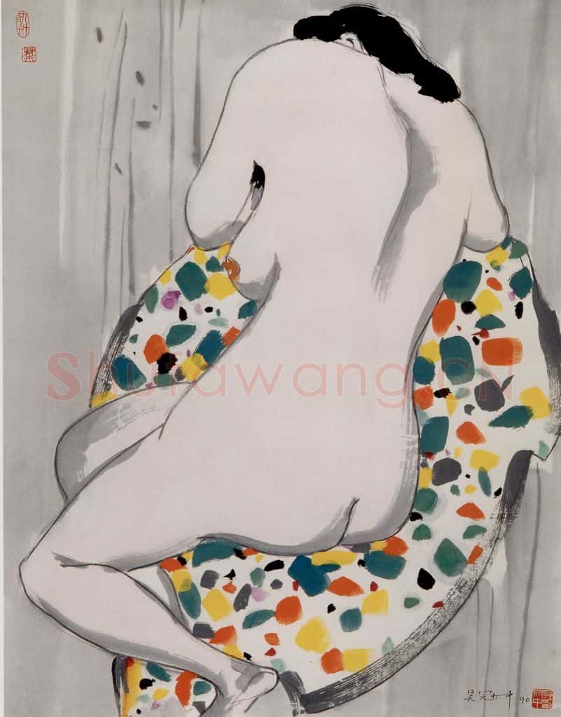 1990年 吴冠中 背影(人体) 书画作品