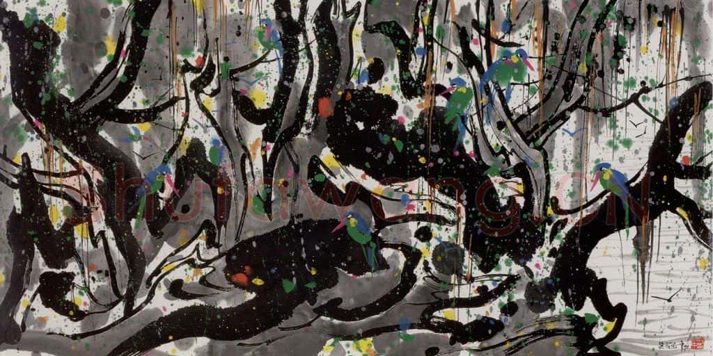1995年 吴冠中 小鸟天堂 书画作品
