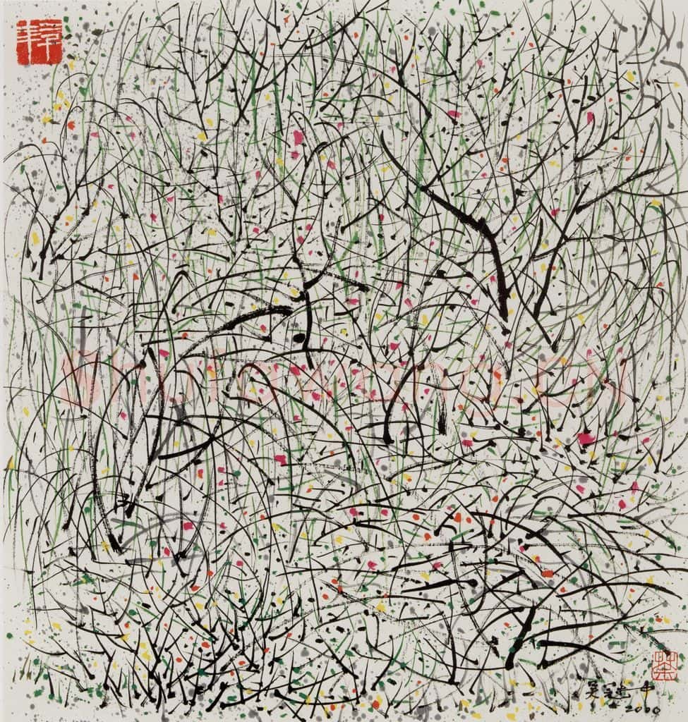 2000年 吴冠中 春满 书画作品