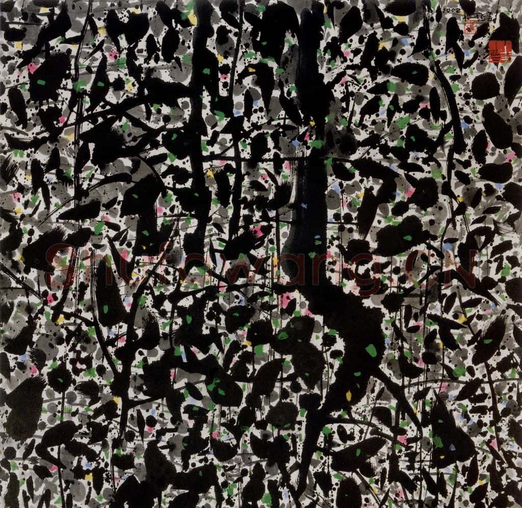 2001年 吴冠中 点点天空 书画作品