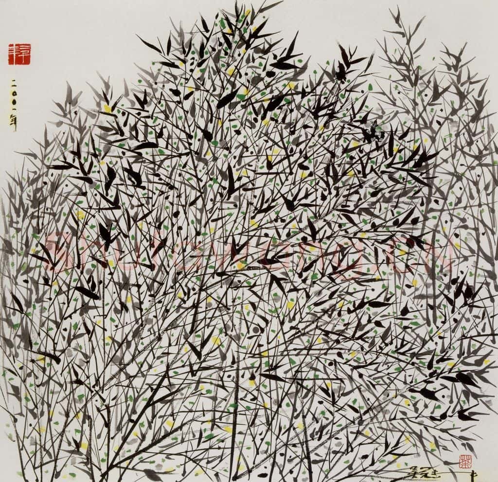 2001年 吴冠中 竹 书画作品