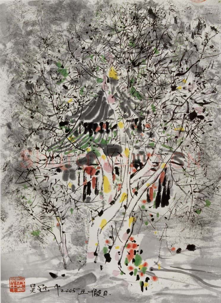 2005年 吴冠中 婆娑 书画作品