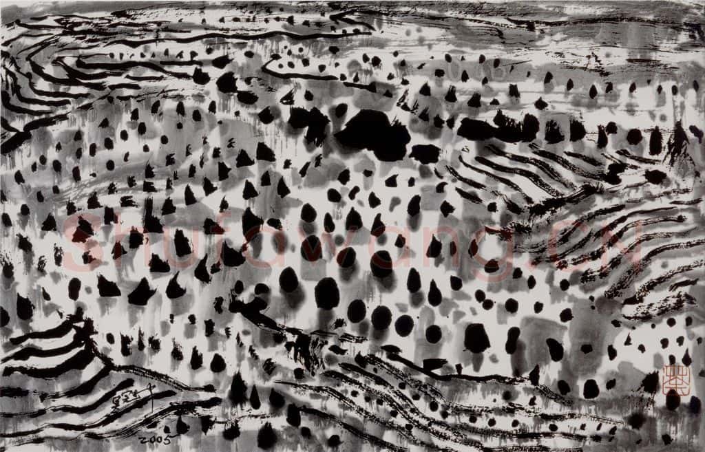 2005年 吴冠中 土地 书画作品