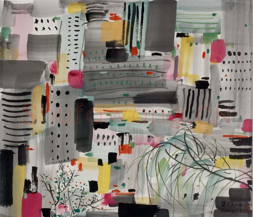 2006年 吴冠中 十字街头 书画作品