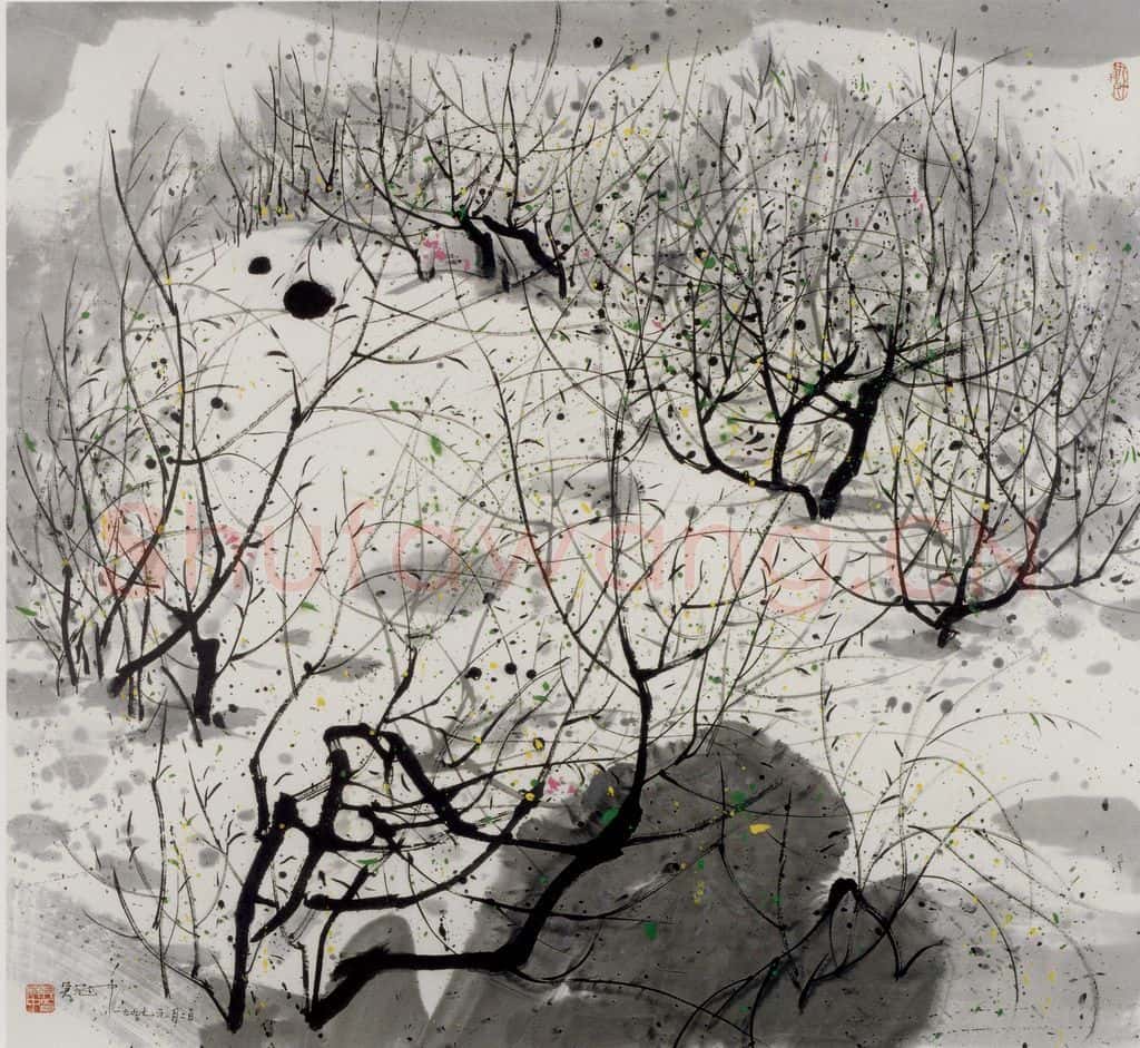 1997年 吴冠中 遗忘的雪 书画作品