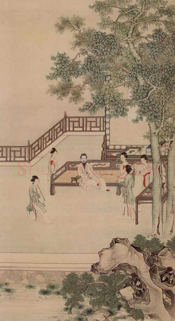 1928年 刘凌沧《高士纳凉图》书画作品