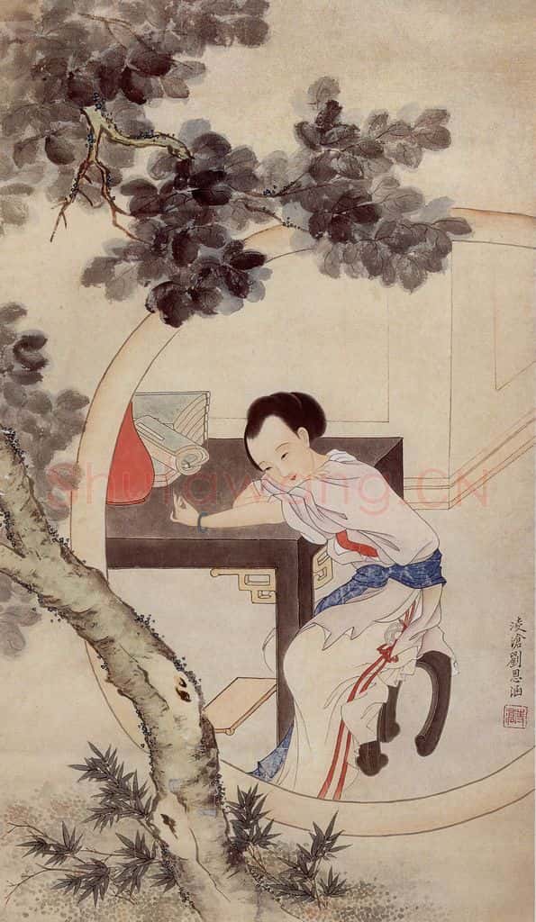 30年代 刘凌沧《秋思图》书画作品
