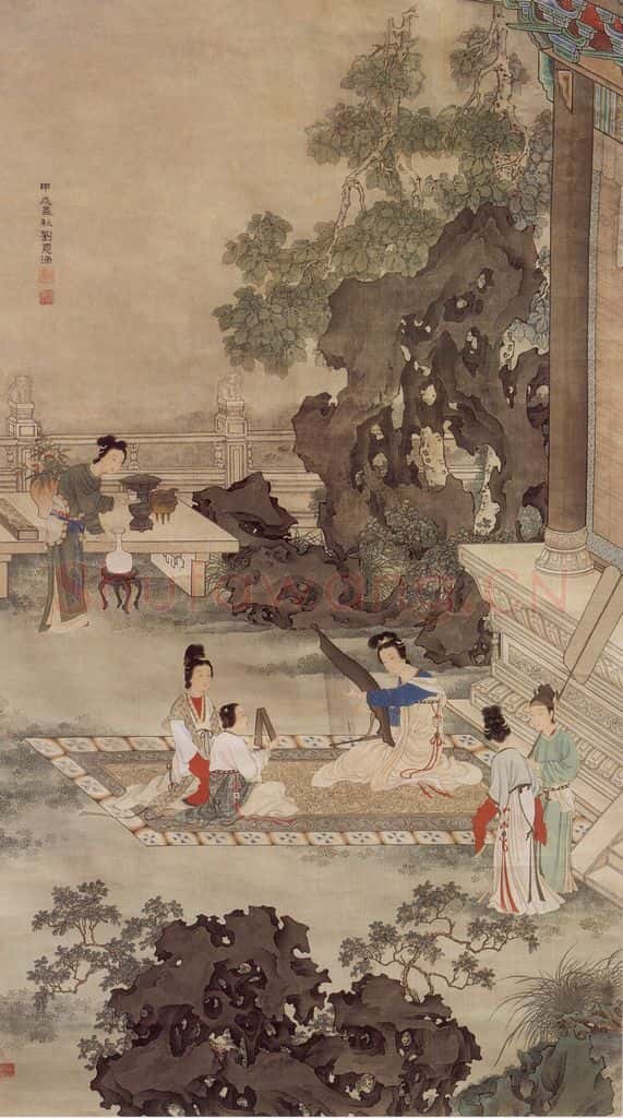 1934年 刘凌沧《箜篌图》书画作品