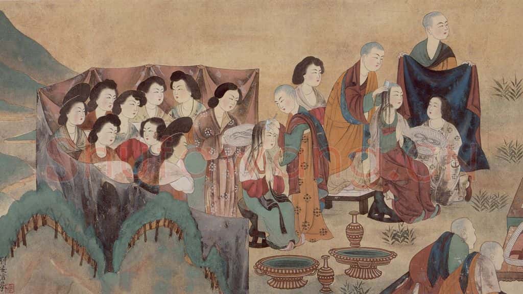 1955年 刘凌沧《剃度图》书画作品