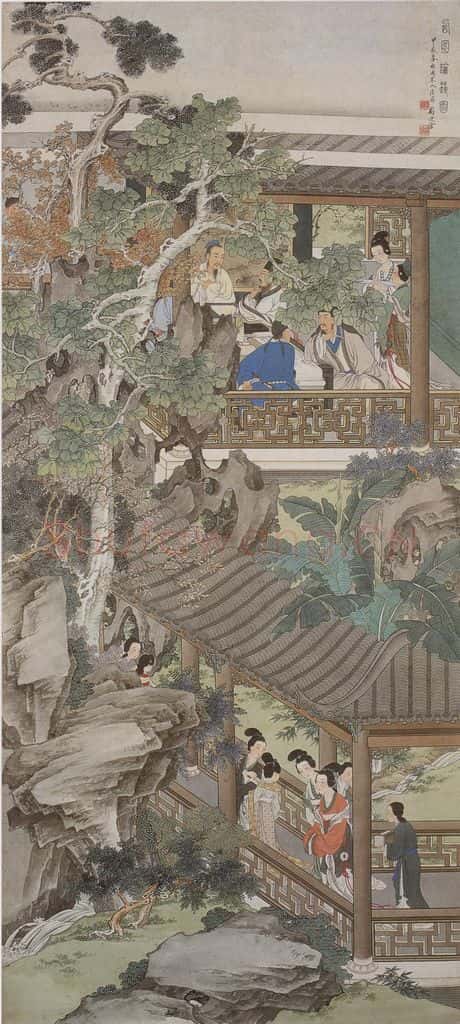 1964年 刘凌沧《西园论艺图》书画作品
