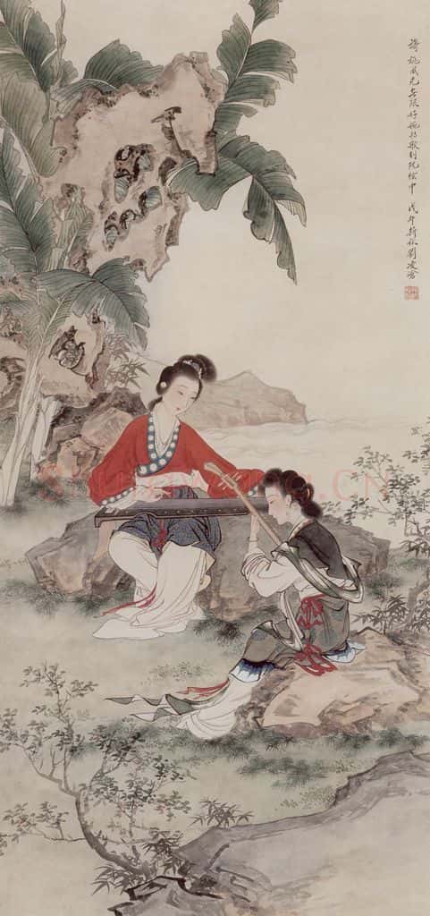 1978年 刘凌沧《琴阮合奏》书画作品