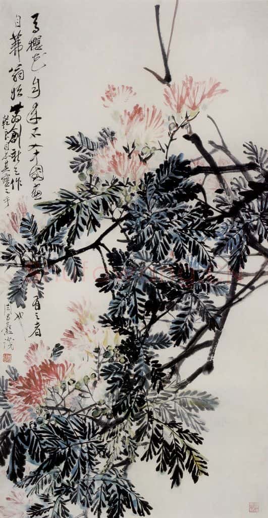 1973年 吴茀之 马樱花 书画作品