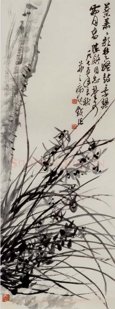 1975年 吴茀之 兰花 书画作品