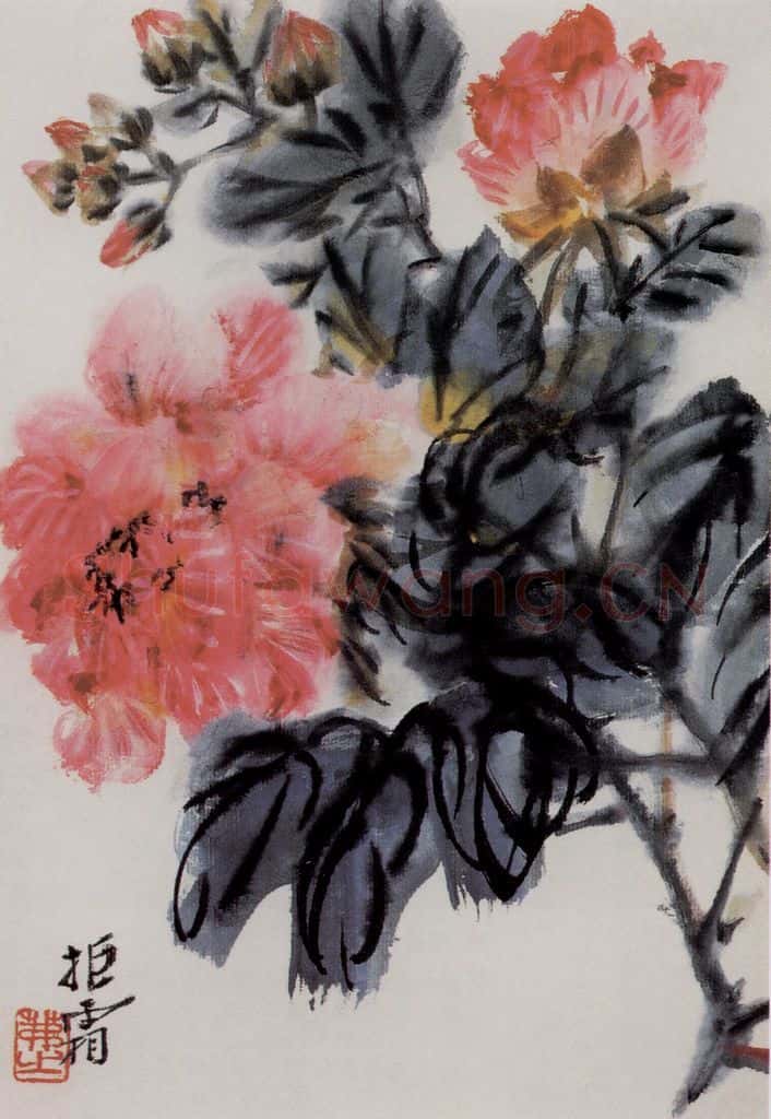  吴茀之 拒霜 书画作品