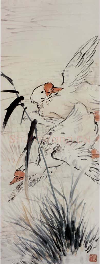1947年 吴茀之 双鹅 书画作品