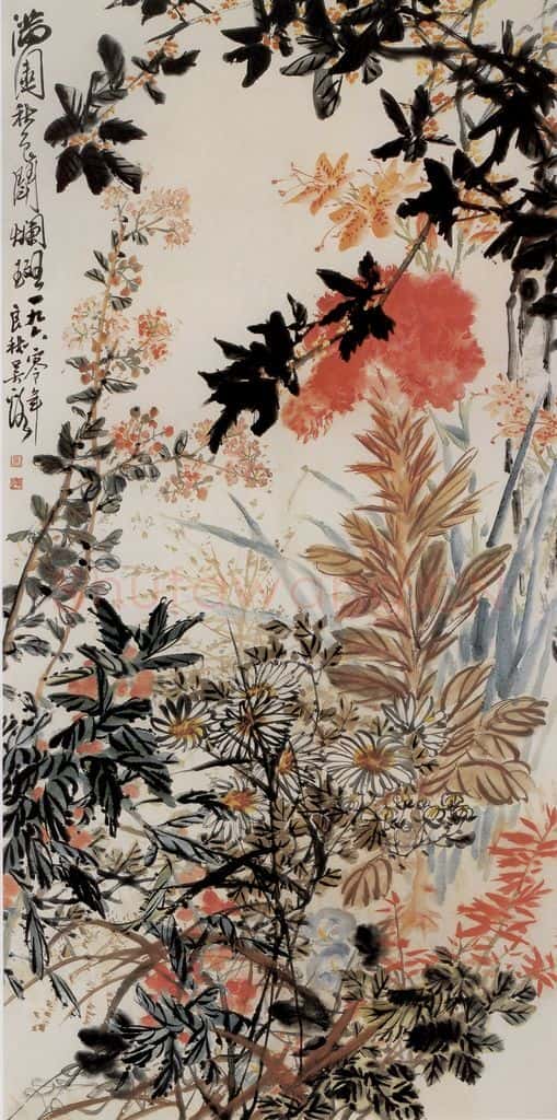 1960年 吴茀之 满园秋色 书画作品