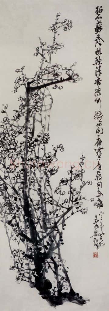 1963年 吴茀之 墨梅 书画作品