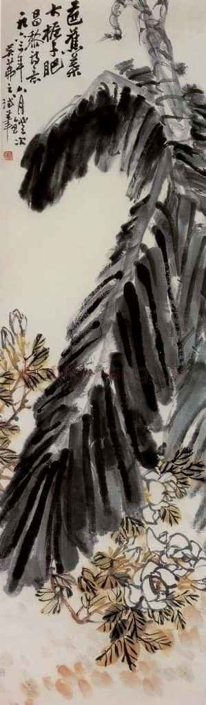 1963年 吴茀之 芭蕉叶大栀子肥 书画作品