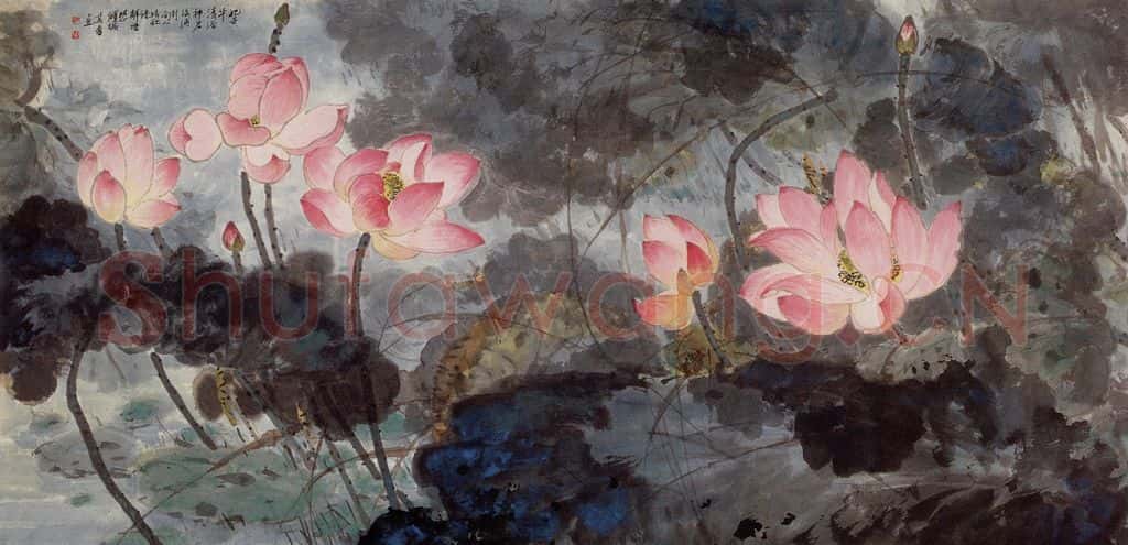 1976年 宗其香《妃子华清浴神君》书画作品