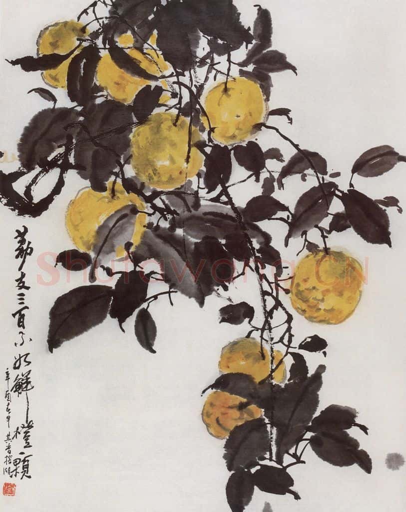 1981年 宗其香《鲜橙》书画作品
